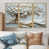 Toile avec cadre flottant or