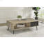 Table basse à 1 tiroir en bois d'ingénierie, pin vieilli