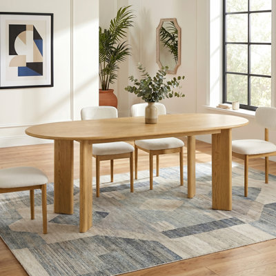 Table de salle à manger de 79 po x l 33,5 po avec 4 pieds en bois naturel