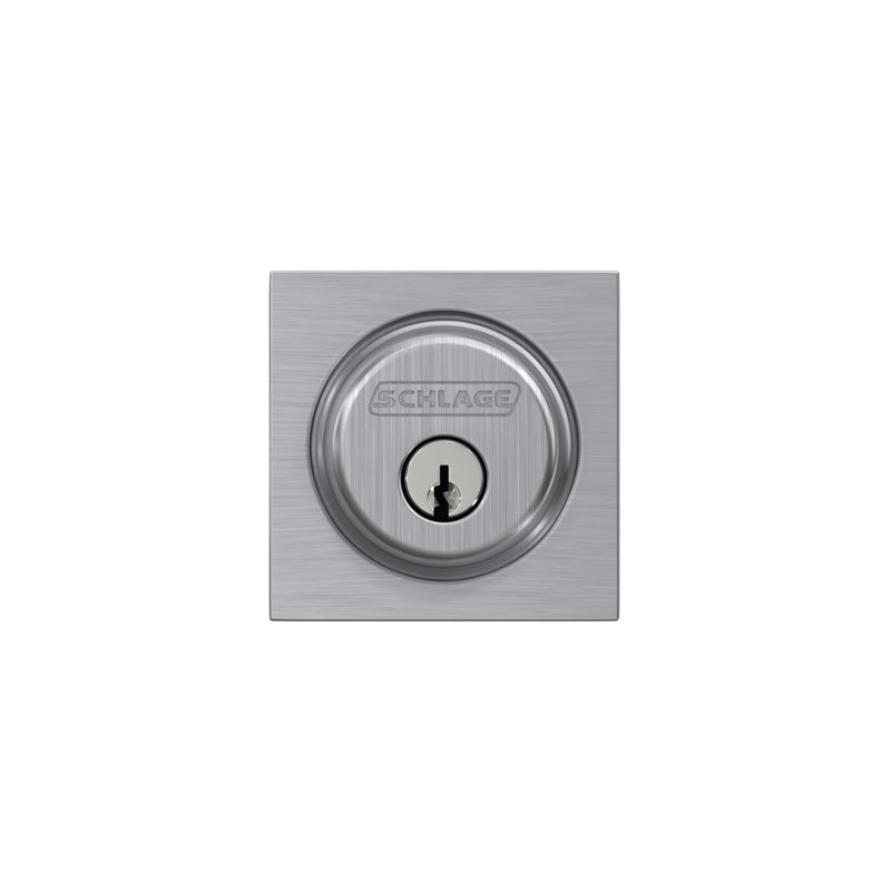 Single Cylinder Deadbolt with Collins Trim, Satin Chrome
