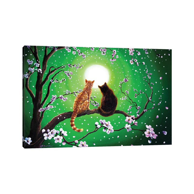 Cats On A Spring Night by Laura Iverson - Wrapped Canvas Painting, 66.04 cm H x 45.72 cm W x 1.91 cm D