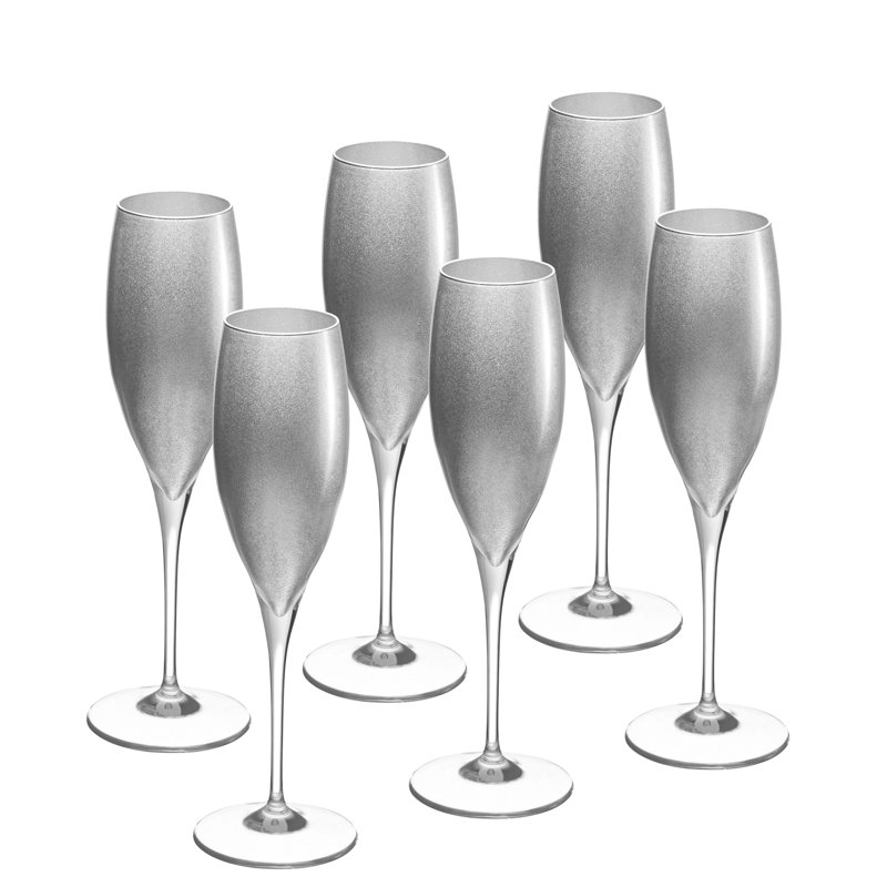 Flûte en verre 11 oz. RosaRio, Argent