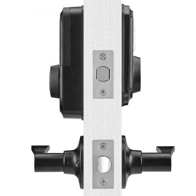 Serrure de porte à empreinte digitale avec 2 poignées de niveau, serrure de porte d'entrée sans clé avec empreinte digitale / code de clavier / clé, verrouillage automatique, pêne dormant à clavier électronique avec 300 utilisateurs, mot de passe 