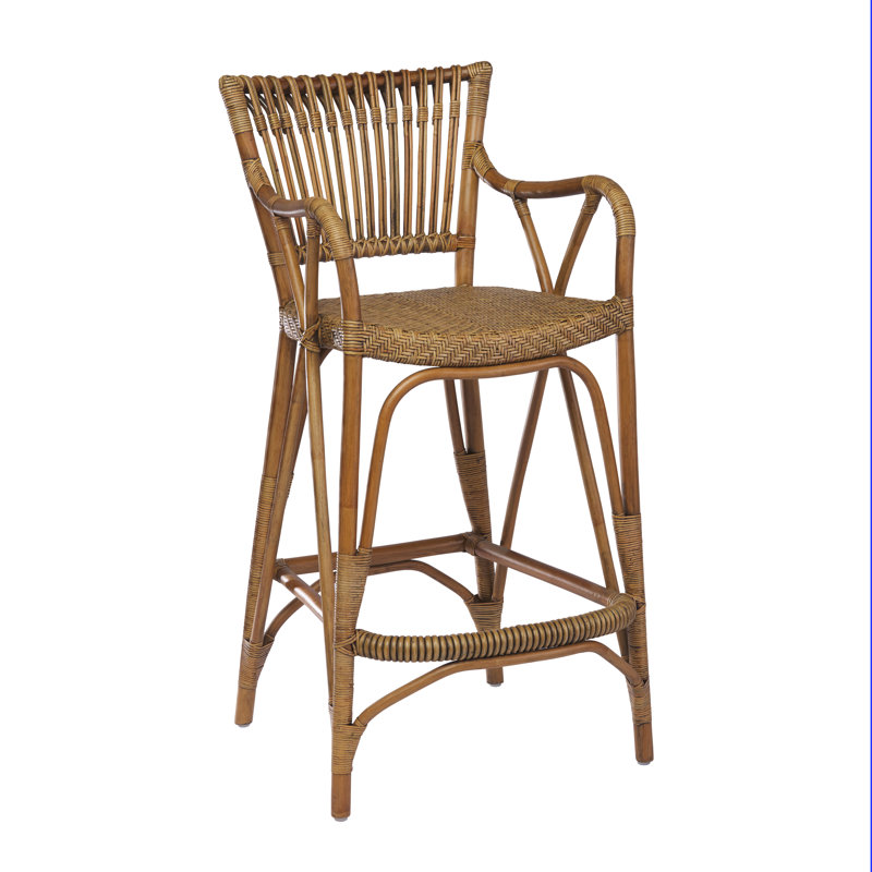 Blues Rattan Bar Stool - Antique