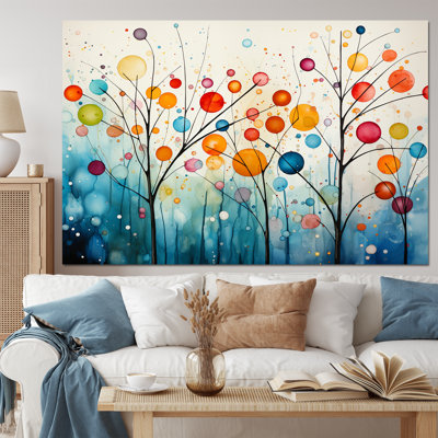 Teal Mid Century Retro Reflections - reproduction d'art sur toile Mid-Century