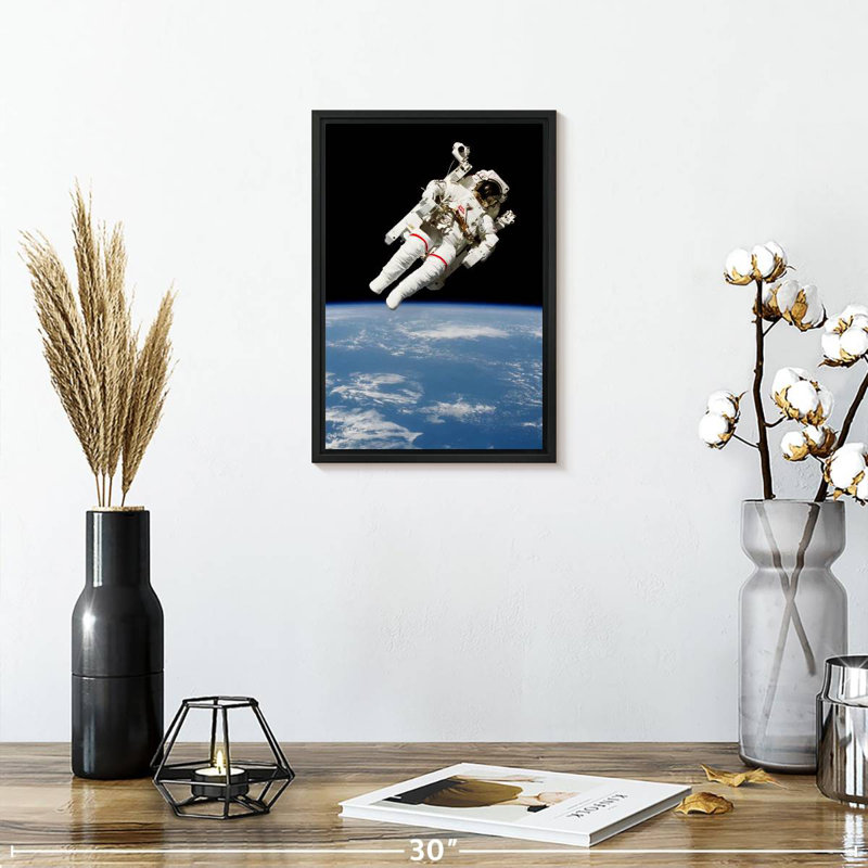 NASA Space Mission I, 9" X 13", Floating Frame Black
