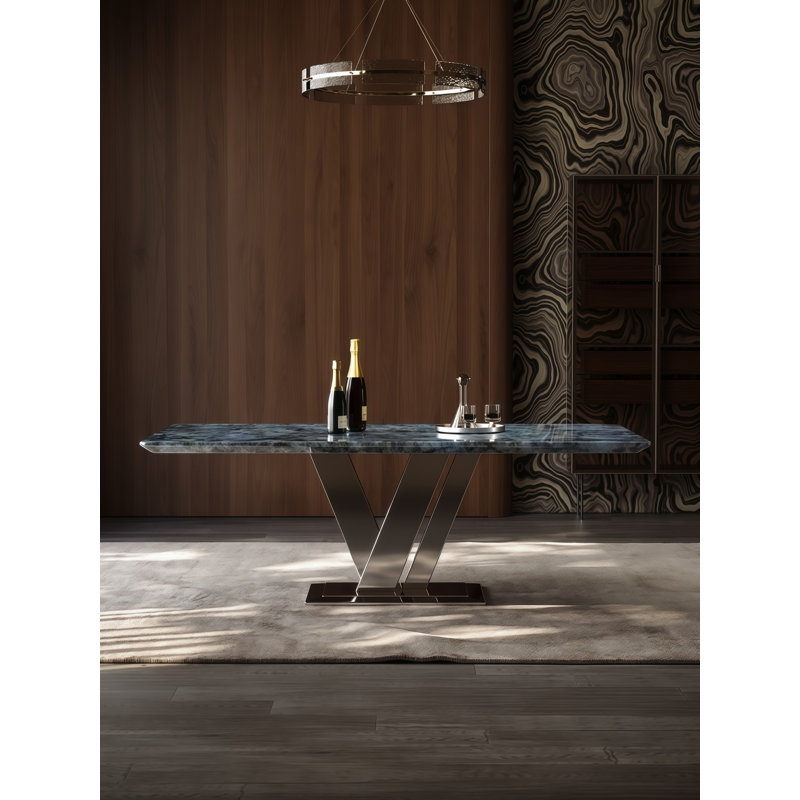 Table basse luxueuse en céramique avec base en forme de?, H 29,53 po x l 47,24 po x P 27,56 po