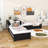 Twin Size 2 Drawers L-shaped Platform Beds with Trundle and Built-in Table-79433331