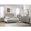 Ensemble de meubles de chambre à coucher en bois pleine grandeur rustique à panneau gris 1pc-5422090-5422092