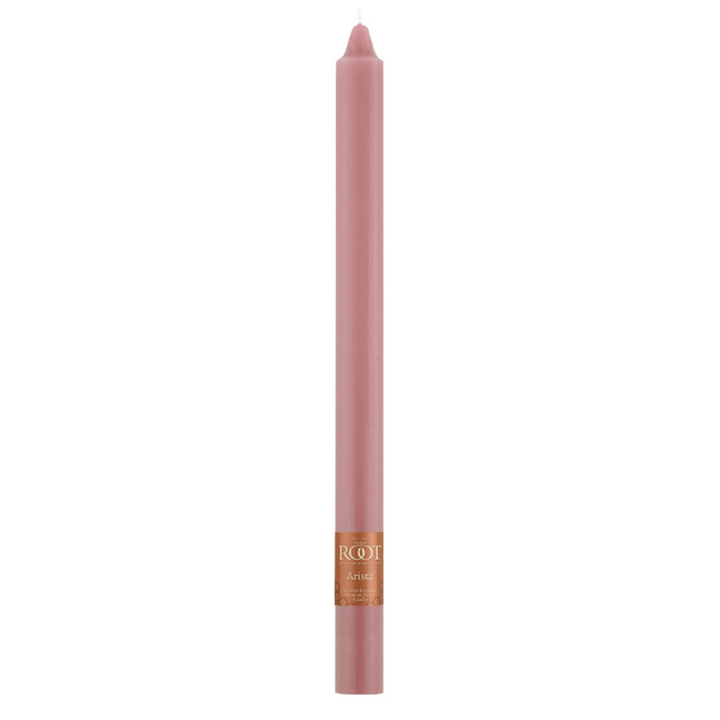 Bougie radiculaire sans parfum, Vieux rose, H 12 po x l 0,88 po x P 0,88 po