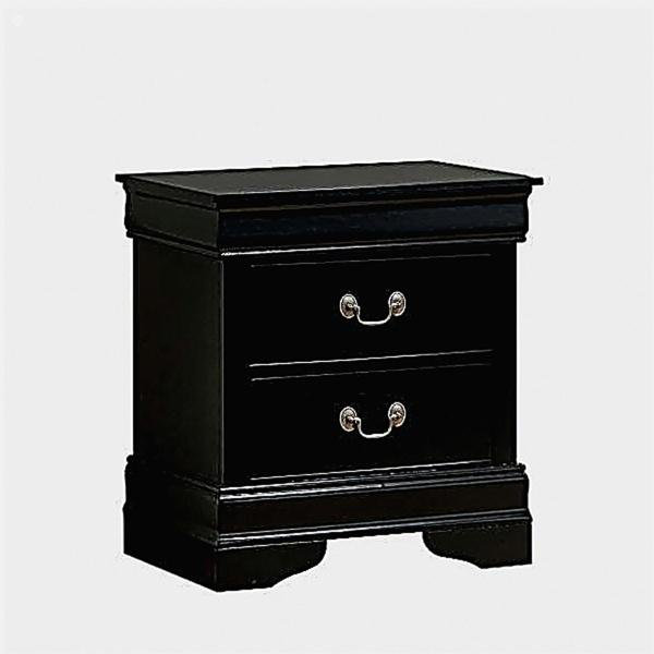 Ensemble 1 pièce commode Louis Philippe en bois massif noir avec joint en queue d'aronde anglaise, poignée de suspension en nickel rétro