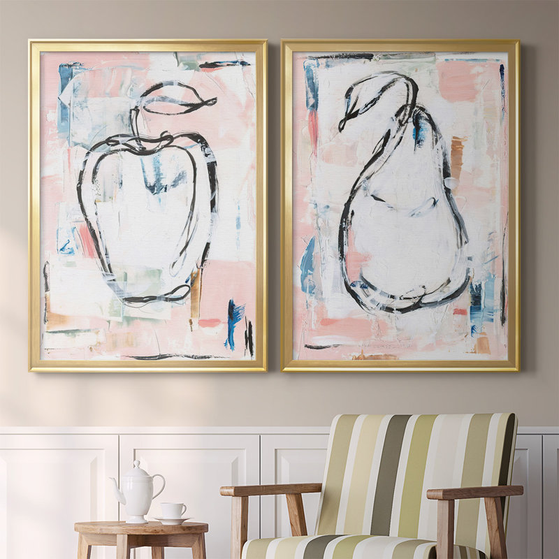 " Candied Fruit I " 2 - Pieces, Gold, 36.5" H x 53" W x 1.25" D