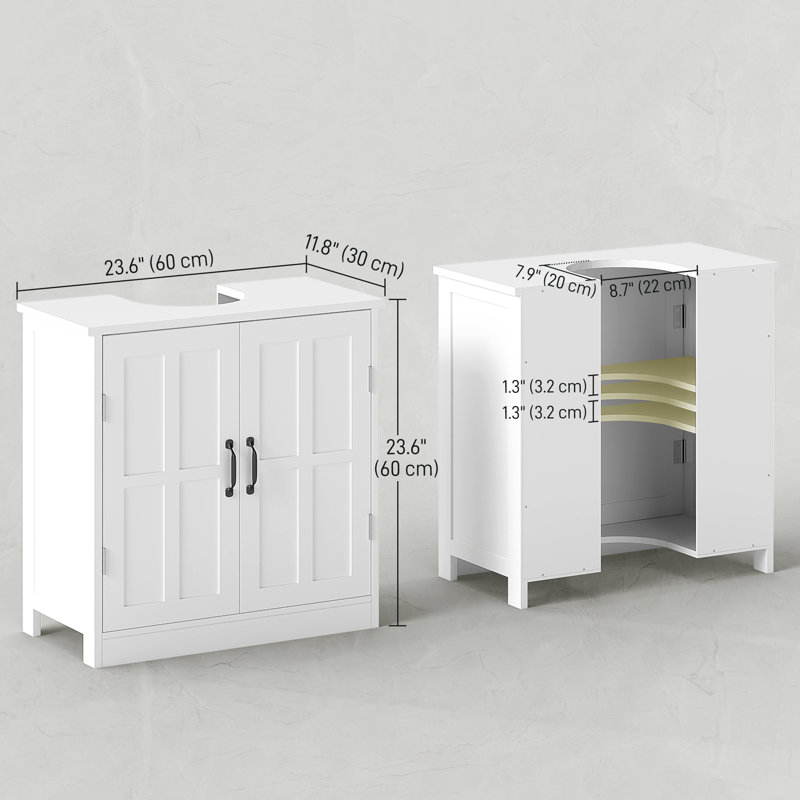 Base de meuble-lavabo simple 23,6 po seulement en blanc