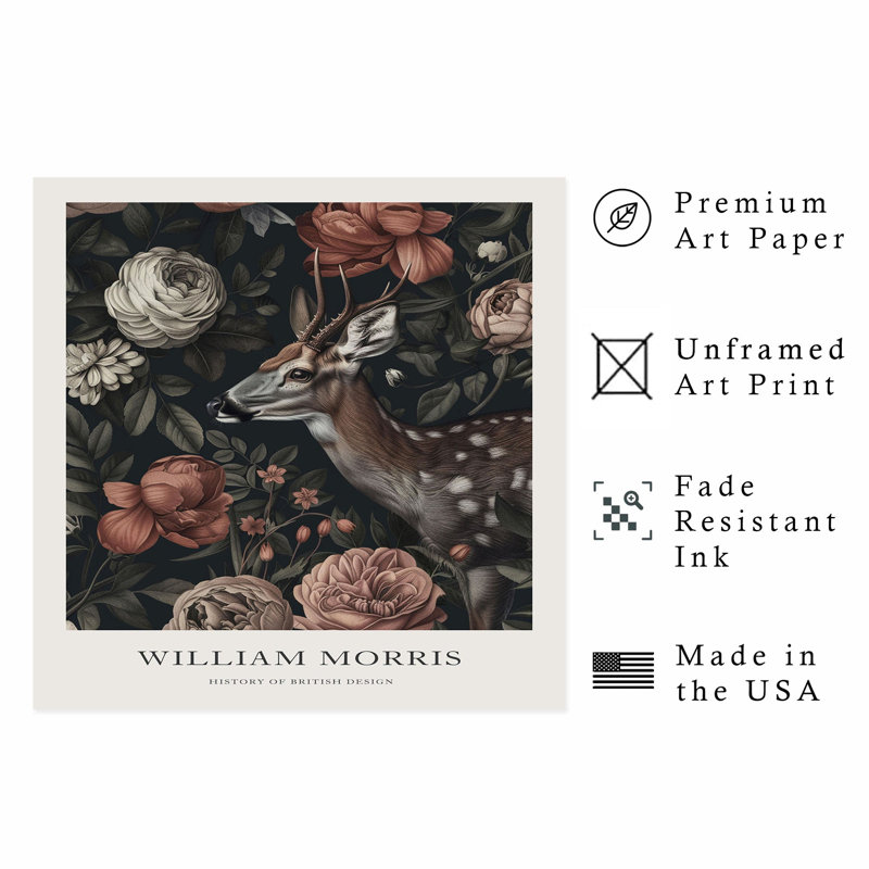 Animaux, animaux, William Morris, H 10 po x l 10 po