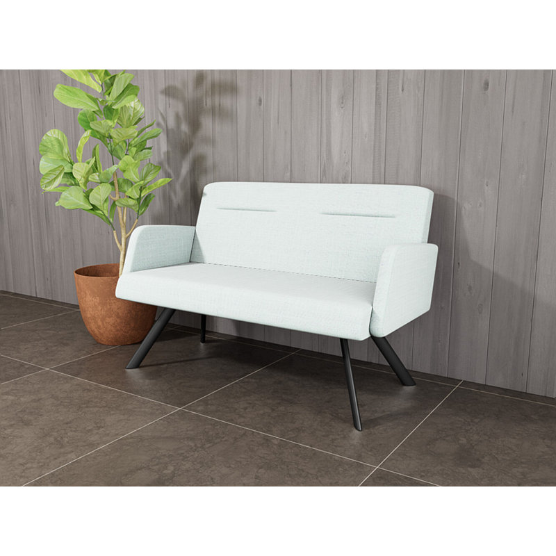 Causeuse Willow, Noir, Chambray écume de mer, Yes
