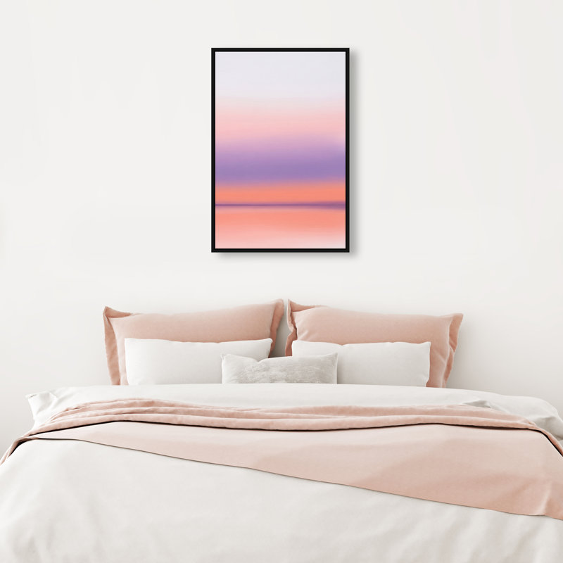Peach Coastline Print by Oliver Gal, 16"H x 11"W, Black Floater Frame
