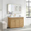 Ensemble de meuble-lavabo à simple cuve 48 "Stanwell en gris cendré délavé avec plateau en pierre composite à grain blanc-1862636638