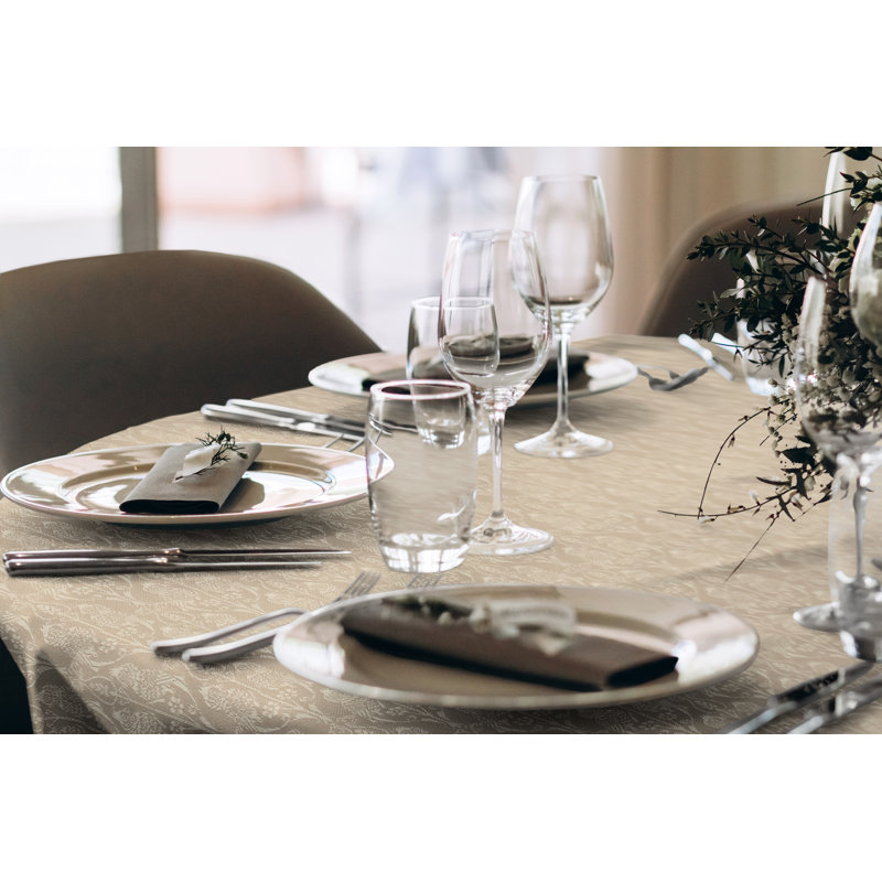 Bramley Tablecloth, Grey/Brown, 130cm W x 190cm L