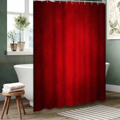 Red Waterproof Shower Curtain, Shower Curtains for Bathroom with 12 Hooks