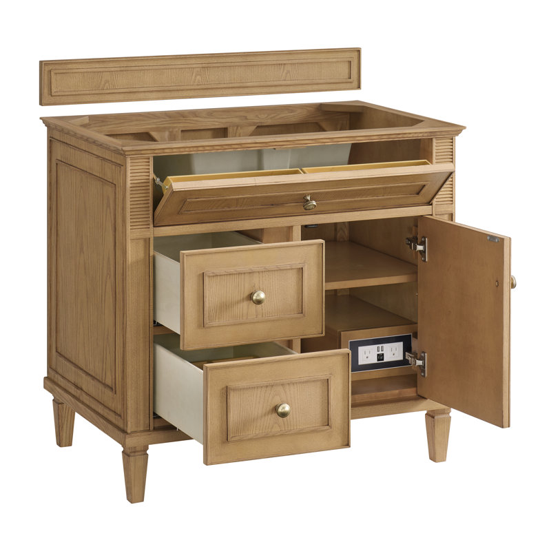 Base de meuble-lavabo simple l 36 po Lorelai, Chêne clair naturel
