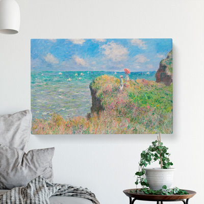 Cliff Walk at Pourville by Claude Monet - Wrapped Canvas