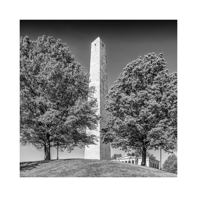 Boston Bunker Hill Monument Monochrome 1 Piece Wrapped Canvas Wall Art, 30.48 cm H x 30.48 cm W