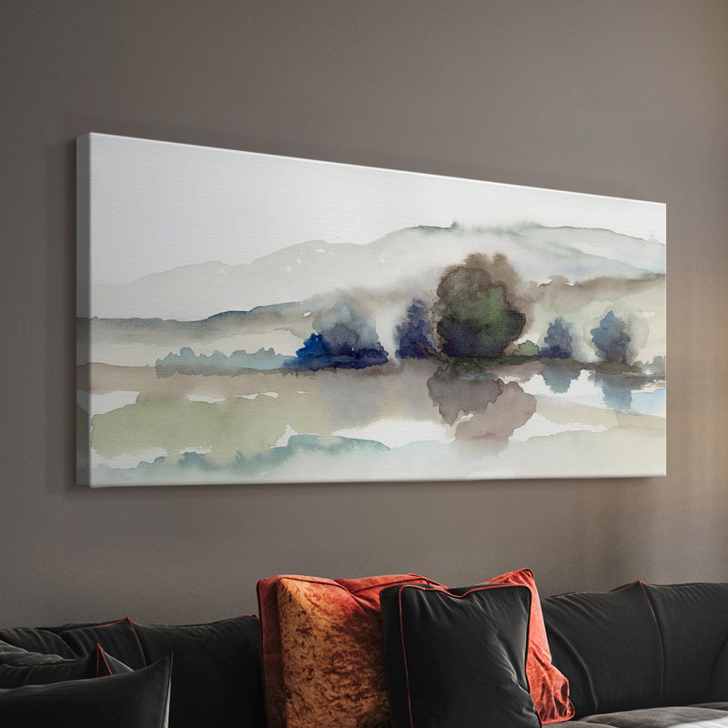 «Morning Morning II» - Toile tendue avec châssis - Prêt à accrocher, H 16 po x l 32 po