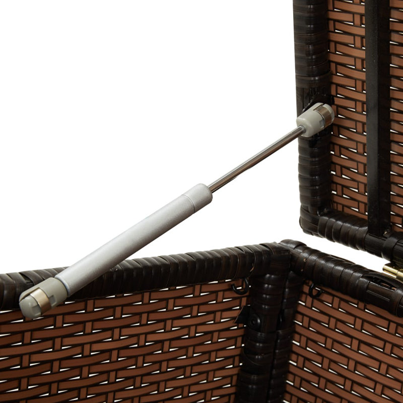 Brown Poly Rattan Outdoor Deck Storage Box
