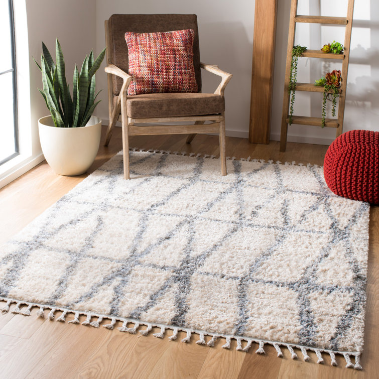 Triplett Fringe Shag Performance Geometric Rug