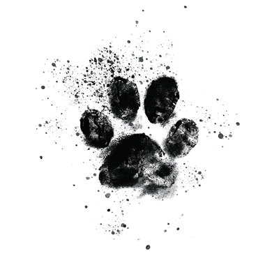 Paw With Splatters - Wrapped Canvas Print