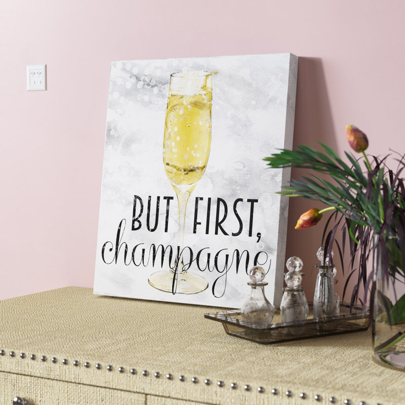 «Champagne Always», reproduction sur toile, H 20 po x l 17 po x P 1,5 po