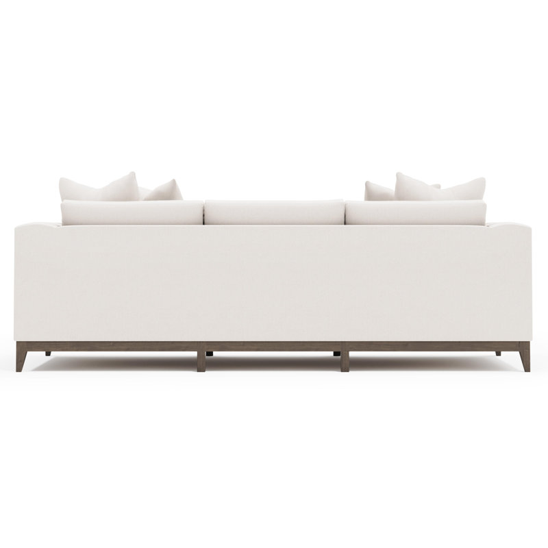 Noel Upholstered Sofa, Cream Chenille, 27.50" H x 100" W x 40" D, Brown