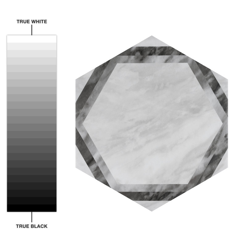Classico Bardiglio Hex Dimension 7" x 8" Porcelain Patterned Wall & Floor Tile, Light