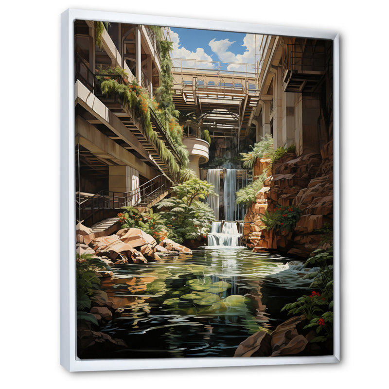 Art mural sur toile Dam, H 32 po x l 24 po x P 1 po, Cadre flottant blanc