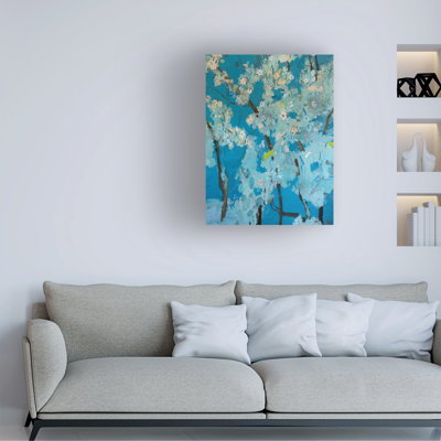 Art mural sur toile tendue - "Cherry Blossom" Glib Franko pour décoration de salon, de chambre à coucher ou de bureau - 35 x 47