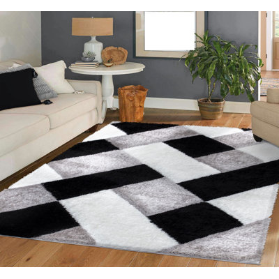 Kathlyn Geometric Shag Area Rug