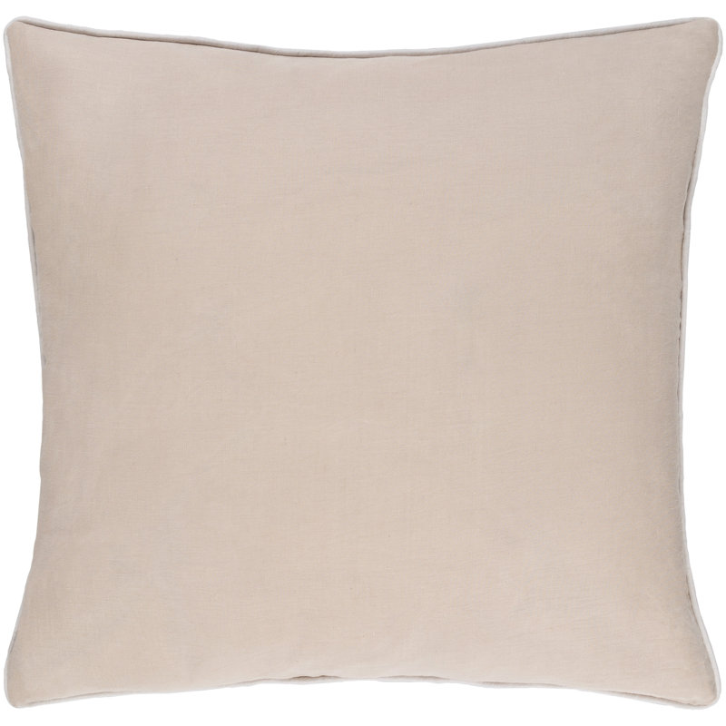 Pagoda Geometric Linen Pillow Cover, 22" H x 22" W x 4" D, Ivory/Gold