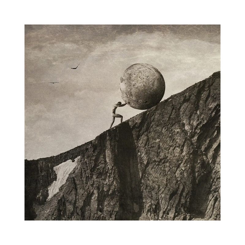 Sisyphe - Giclée sur toile tendue avec châssis