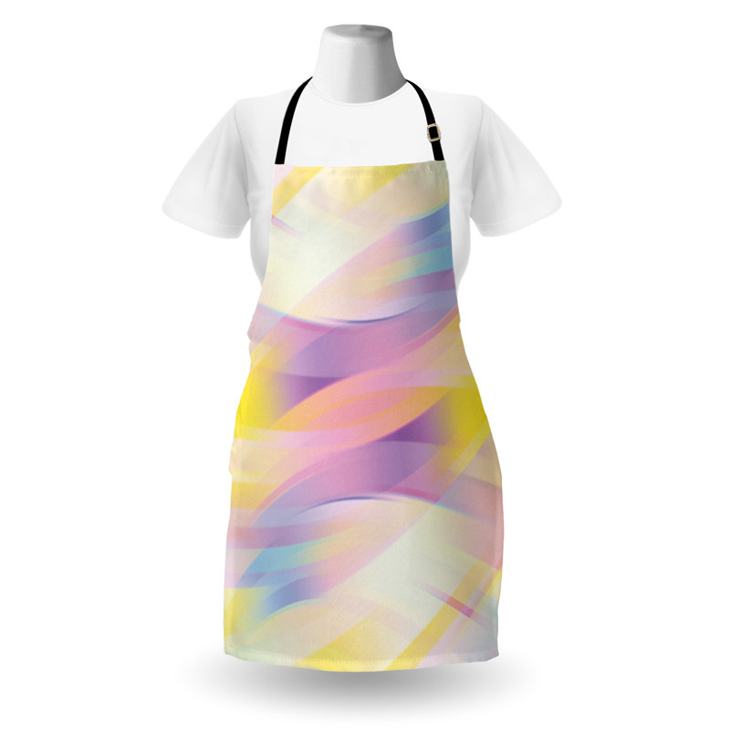 Tablier numérique East Urban Home unisexe, dégradé ombragé, taille adulte, jaune mauve pêche