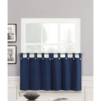 Runyon Cotton Blend Tailored Kitchen Curtain