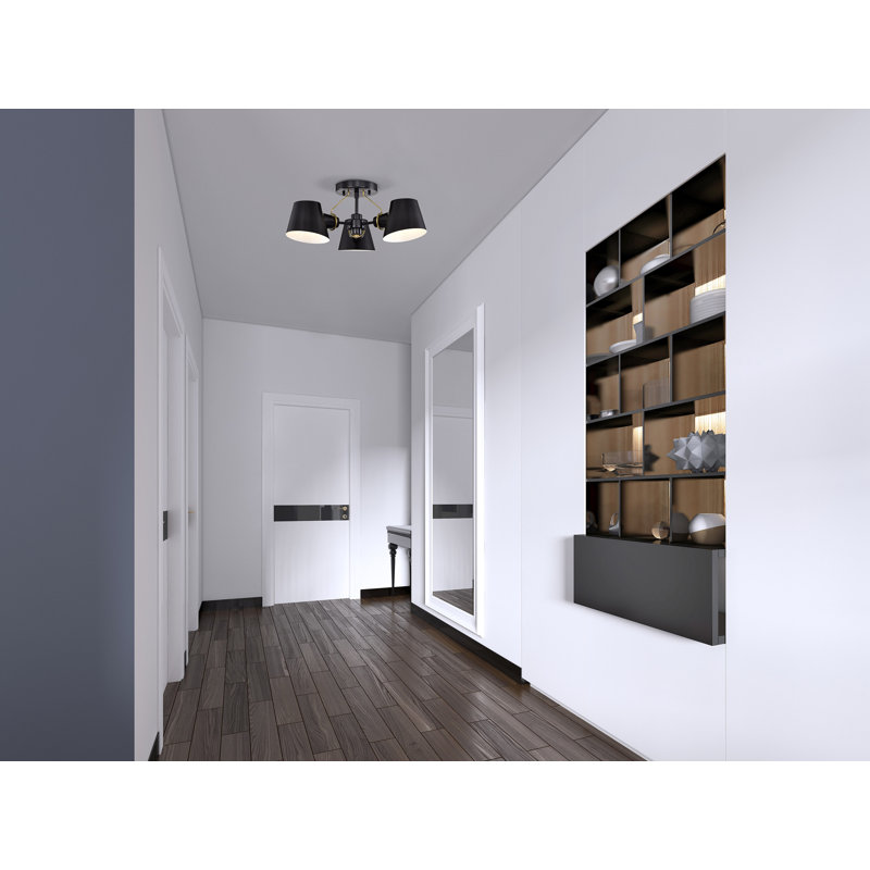 Plafonnier semi-encastré linéaire moderne à 3 lumières 20 po Spoutnik