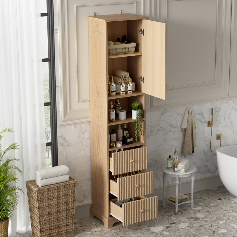 Freestanding Bathroom Storage Linen Cabinet