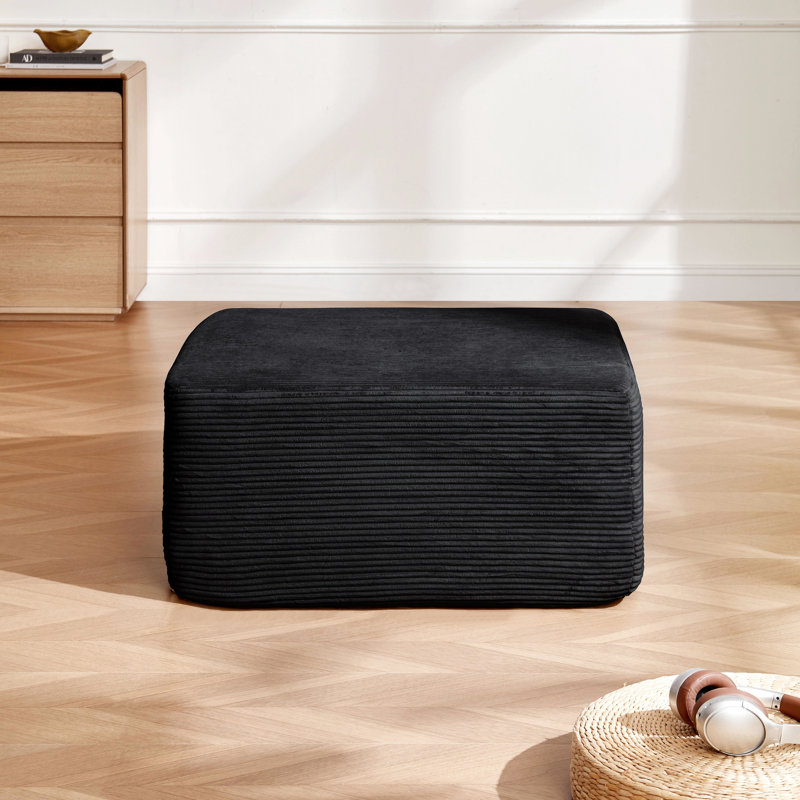 Velours côtelé noir, modulaire et adaptable, prêt à l'emploi sans assemblage, confort doux et profond, profondeur de 37,82 po, largeur de 28,76 po, hauteur de 16,67 po
