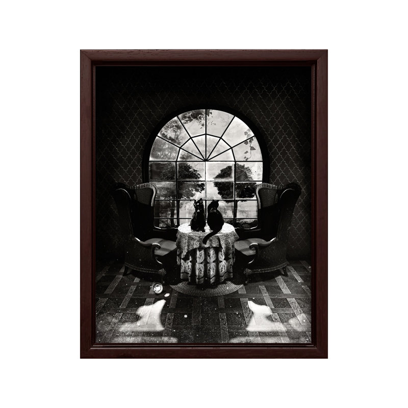 Crâne de chambre, Canvas, 12"H x 16"W, Brown Framed