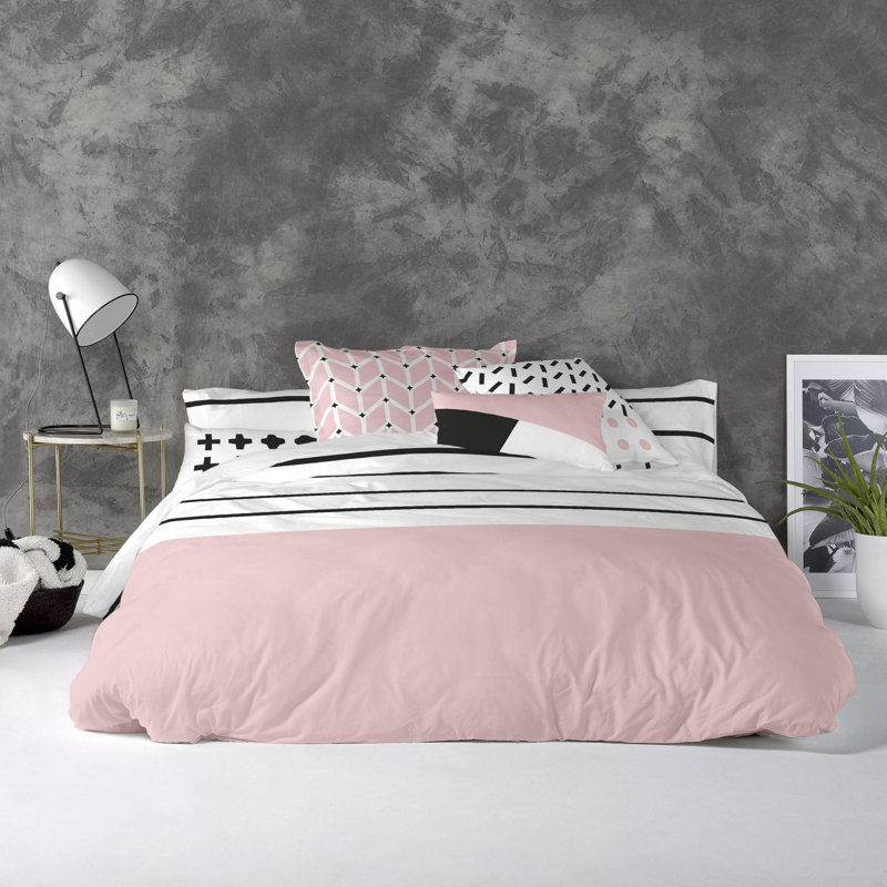 Spurrell Cotton Striped Duvet Cover Set with Pillowcases Included, Double Duvet Cover + 2 Standard Pillowcases