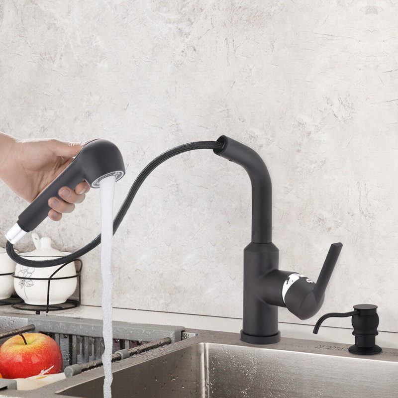 BATHLET Pull Down Kitchen Faucet with Soap Dispenser