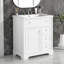 Meuble-lavabo de 30 po avec comptoir d'évier, meuble-lavabo avec porte et deux tiroirs, planches en MDF, bois massif, un paquet-748924097