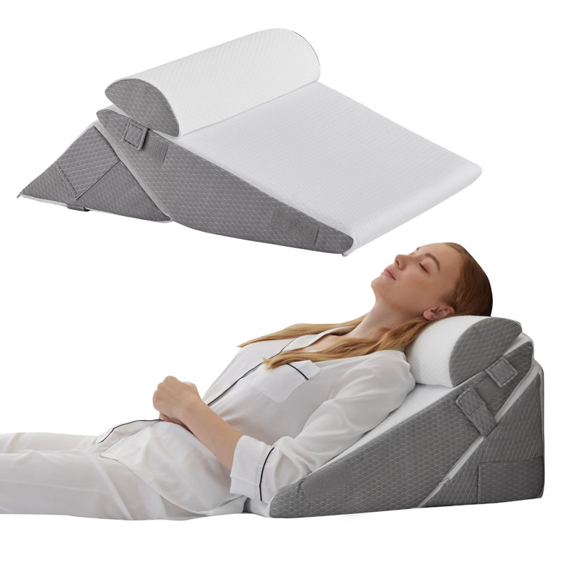 Wedge Pillow Headboard, 3PCS Orthopedic Bed Wedge Pillows Set for After Surgery, Adjustable Pillow Wedge for Acid Reflux&Back Pain Relief, Sleeping, Back Pillow for Bed Sitting Up