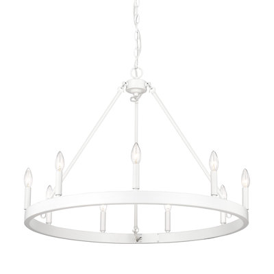Emmalynn 9-Light Dimmable Wagon Wheel Chandelier
