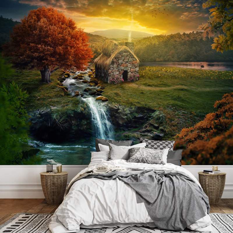 Forest Nature Landscape Border, 66" L x 96" W